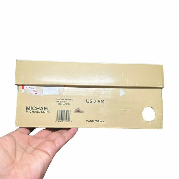 ✨Michael Kors Maddy Trainer Sneaker Vanilla Brown Gold Sz 7.5 Women Shoes Casual - Picture 8 of 10
